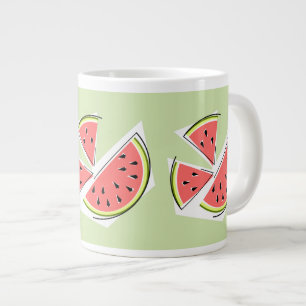Wassermelone Grüne Stücke Jumbo-Tasse