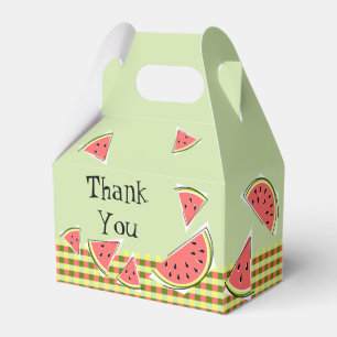 Wassermelone Grüne Stücke Kariert Danke Geschenkschachtel