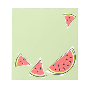 Wassermelone Grüne Stücke Notizblock