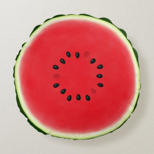 Wassermelone Halbpension mit 13 Samen Rundes Kissen