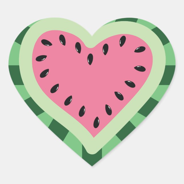 Wassermelone Herz-Aufkleber (Vorderseite)