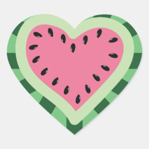 Wassermelone Herz-Aufkleber