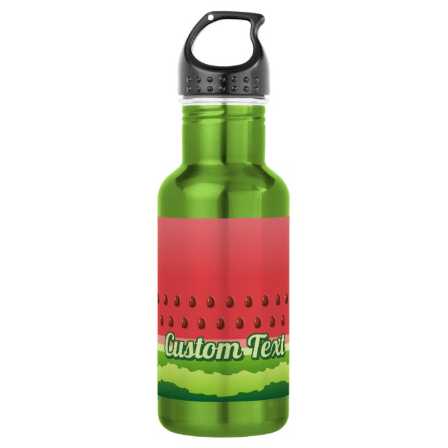 Wassermelone Hintergrund Edelstahl Wasserflasche (Vorderseite)