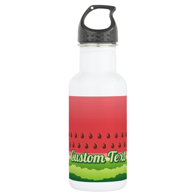 Wassermelone Hintergrund Edelstahl Wasserflasche (Vorderseite)