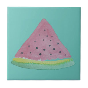 Wassermelone Illustration Wasserfarbe Handgemalt Fliese