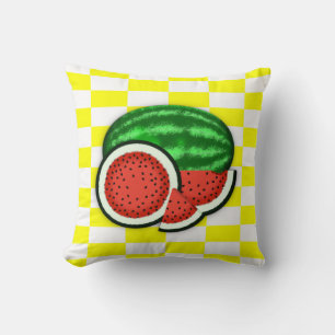 Wassermelone im goldenen Hintergrund Kissen