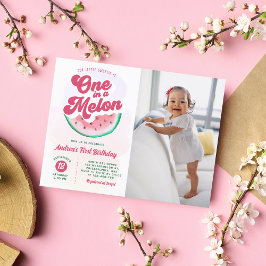 Wassermelone im Melon Foto Erstgeburt Einladungspostkarte