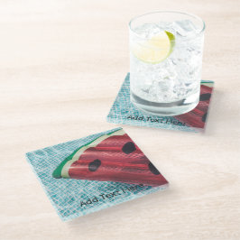 Wassermelone im Schwimmbad Glasuntersetzer