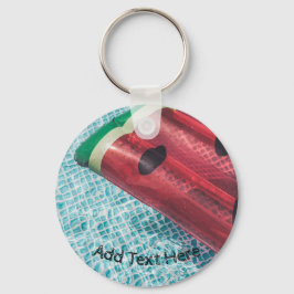 Wassermelone im Schwimmbad Schlüsselanhänger