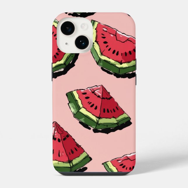 Wassermelone iPhone 14 Hülle (Rückseite)