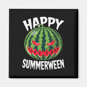 Wassermelone Jackolantern Sommer Halloween Froher Magnet