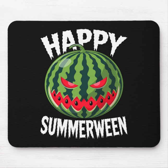 Wassermelone Jackolantern Sommer Halloween Froher  Mousepad (Vorne)