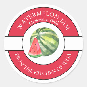 Wassermelone-Jam-Label Runder Aufkleber