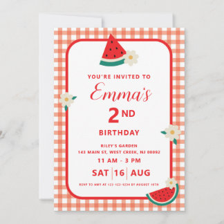 Wassermelone Kariert Flat Card