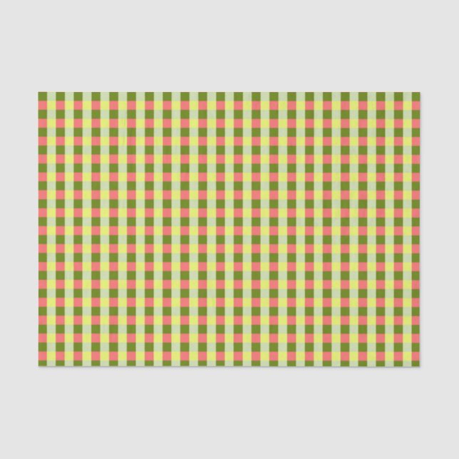 Wassermelone-Karo-Papiertaschentuch Seidenpapier (Vorderseite)