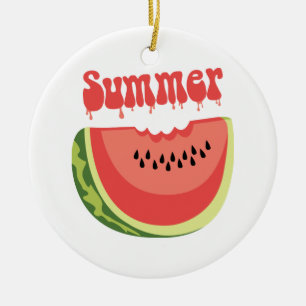 Wassermelone Keramik Ornament