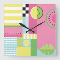 Wassermelone, Kiwi, Sommer lustige bunte Muster