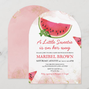 Wassermelone Little Sweetie Baby Shower Pink Einladung