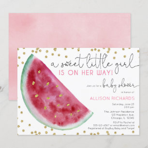 Wassermelone Mädchen Babydusche süße kleine Mädche Einladung