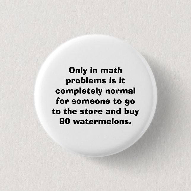 Wassermelone-Mathe-Knopf Button (Vorderseite)