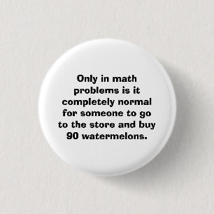Wassermelone-Mathe-Knopf Button