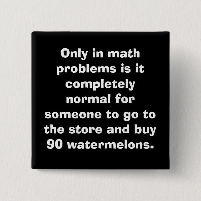 Wassermelone-Mathe-Knopf Button (Vorderseite)