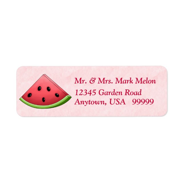 Wassermelone mit rosa Hintergrund Rücksendeadresse (Vorne)