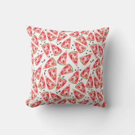 Wassermelone mit Samen in trendigem Aquarelldesign Kissen