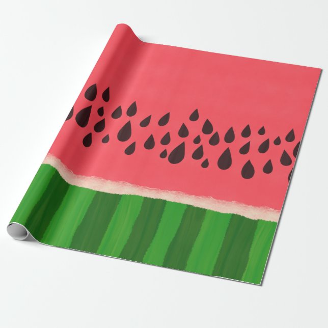 Wassermelone mit Samen-Muster Geschenkpapier (Ungerollt)