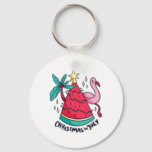 Wassermelone mit Weihnachtsbeleuchtung für Weihnac Schlüsselanhänger