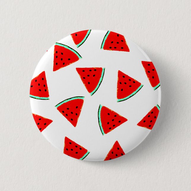 Wassermelone Muster Dreiecke Button (Vorderseite)