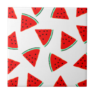Wassermelone Muster Dreiecke Fliese