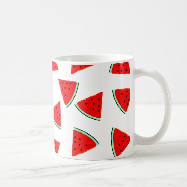 Wassermelone Muster Dreiecke Kaffeetasse (Rechts)