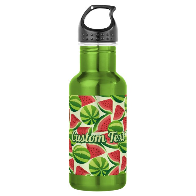 Wassermelone Muster Edelstahl Wasserflasche (Vorderseite)