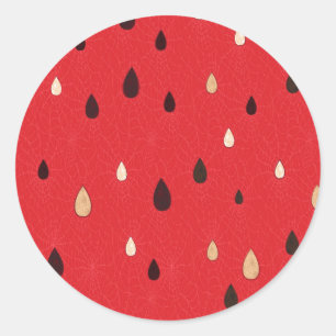 Wassermelone-Muster Runder Aufkleber