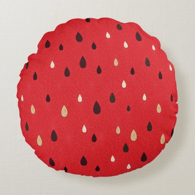Wassermelone-Muster Rundes Kissen (Vorderseite)