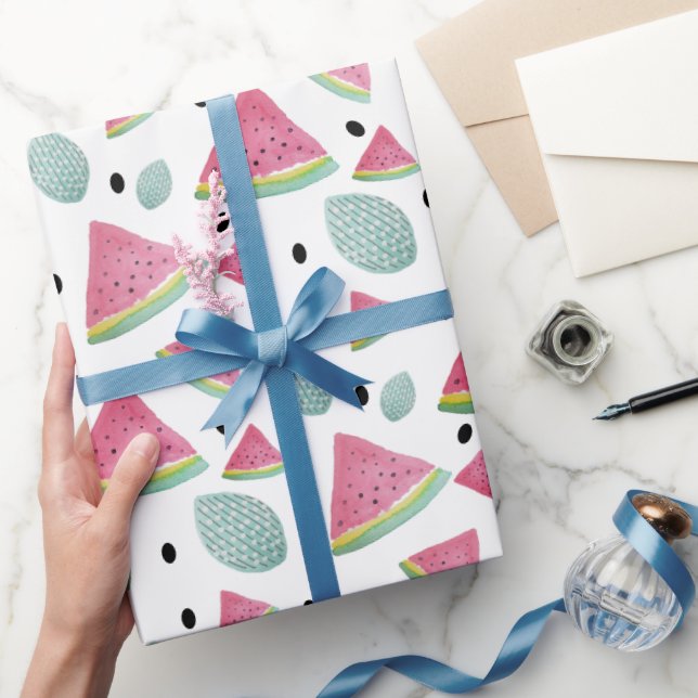 Wassermelone Muster Wasserfarbe Handgestrichen Geschenkpapier (Schenken)