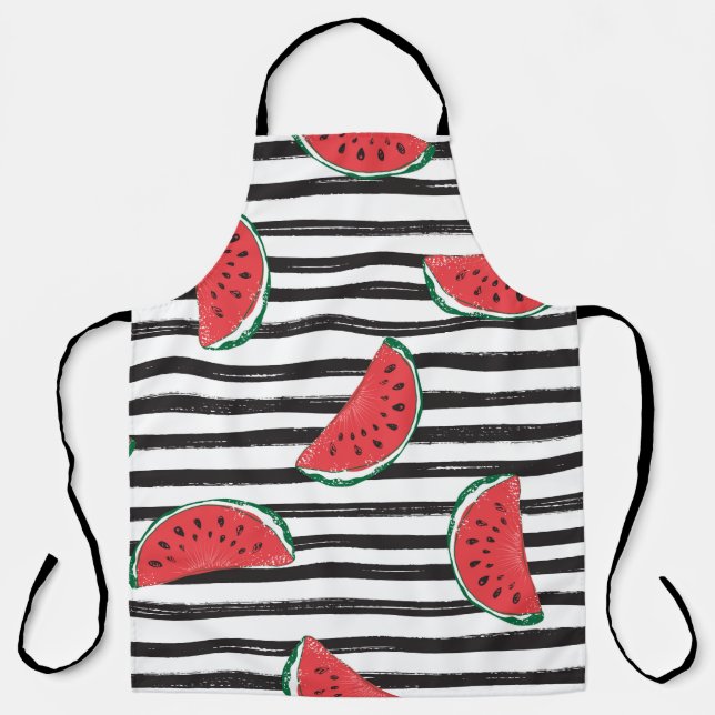 Wassermelone Nahtloses Muster Streifen Schürze (Vorderseite)
