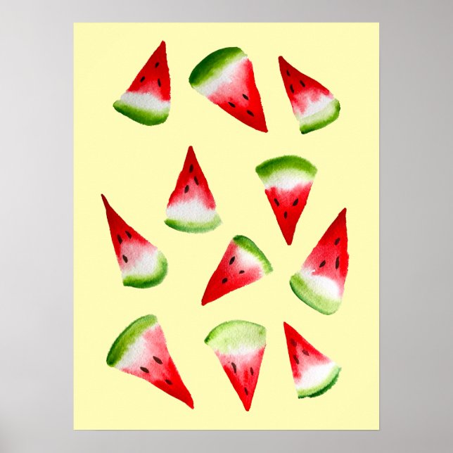 Wassermelone niedliche Früchte Poster (Vorne)