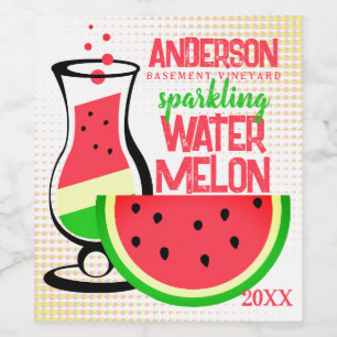 Wassermelone Obstwein personalisiert Weinetikett