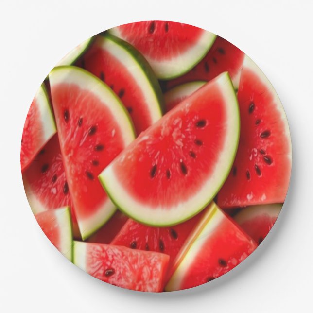 Wassermelone Pappteller (Vorderseite)