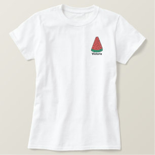 Wassermelone personalisiert besticktes T-Shirt