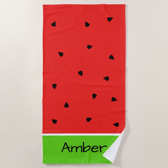 "Wassermelone-" personalisiertes Badetuch (Vorderseite)