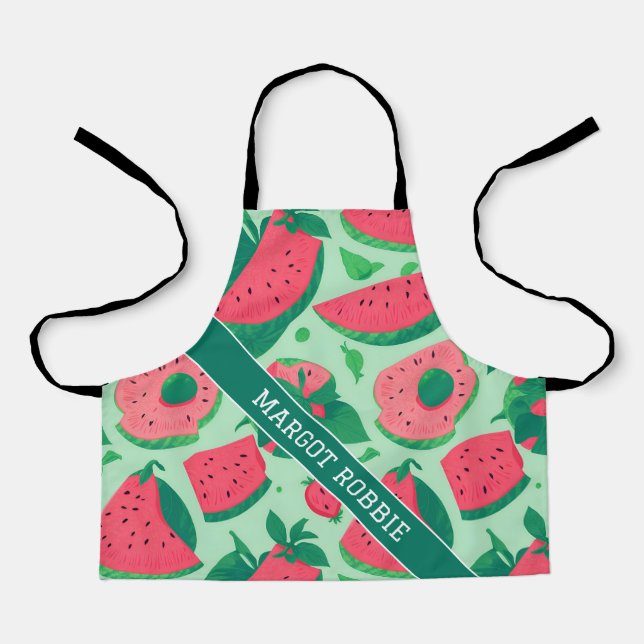 Wassermelone Personalisiertes Muster Schürze (Vorderseite)