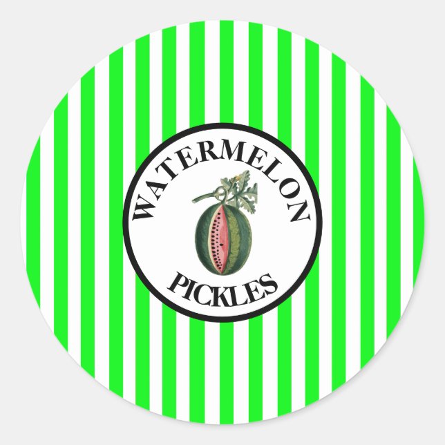 Wassermelone Pickles Runder Aufkleber (Vorderseite)