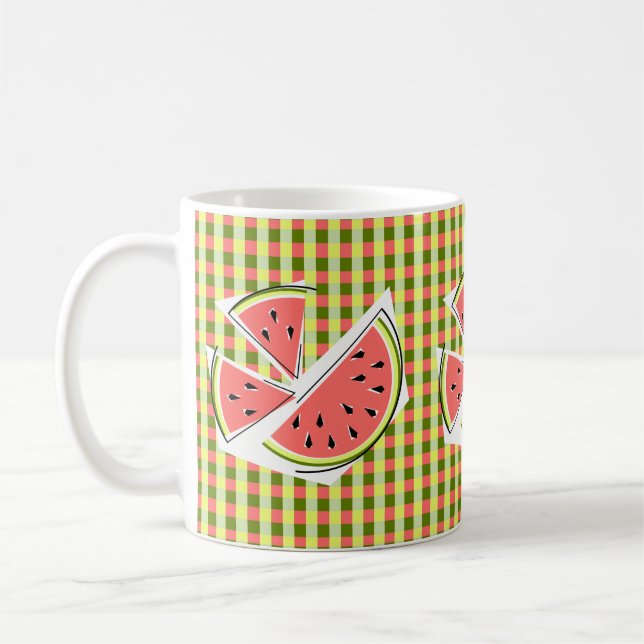 Wassermelone Pieces Karo Kaffeetasse (Links)