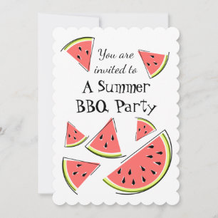 Wassermelone Pieces Sommer GRILLEN Einladung verti