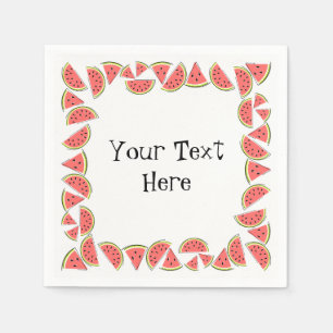 Wassermelone Pieces Square Text napkins Papier Serviette
