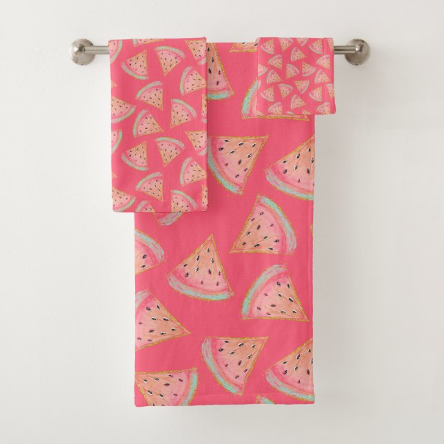 Wassermelone Pink Badhandtuch Set (Insitu)