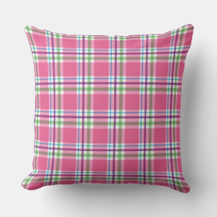 Wassermelone Pink Green Aqua Lila Karierte Dekorat Kissen